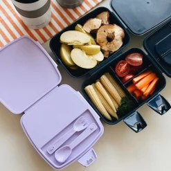 Lunch box z przegródkami widelcem i nożem dla dzieci Tuffex 14 x 15 x 9 cm mix kolorów