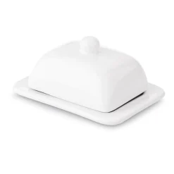 Maselniczka ceramiczna z pokrywką Tadar 16 x 13 x 8,5 cm biała