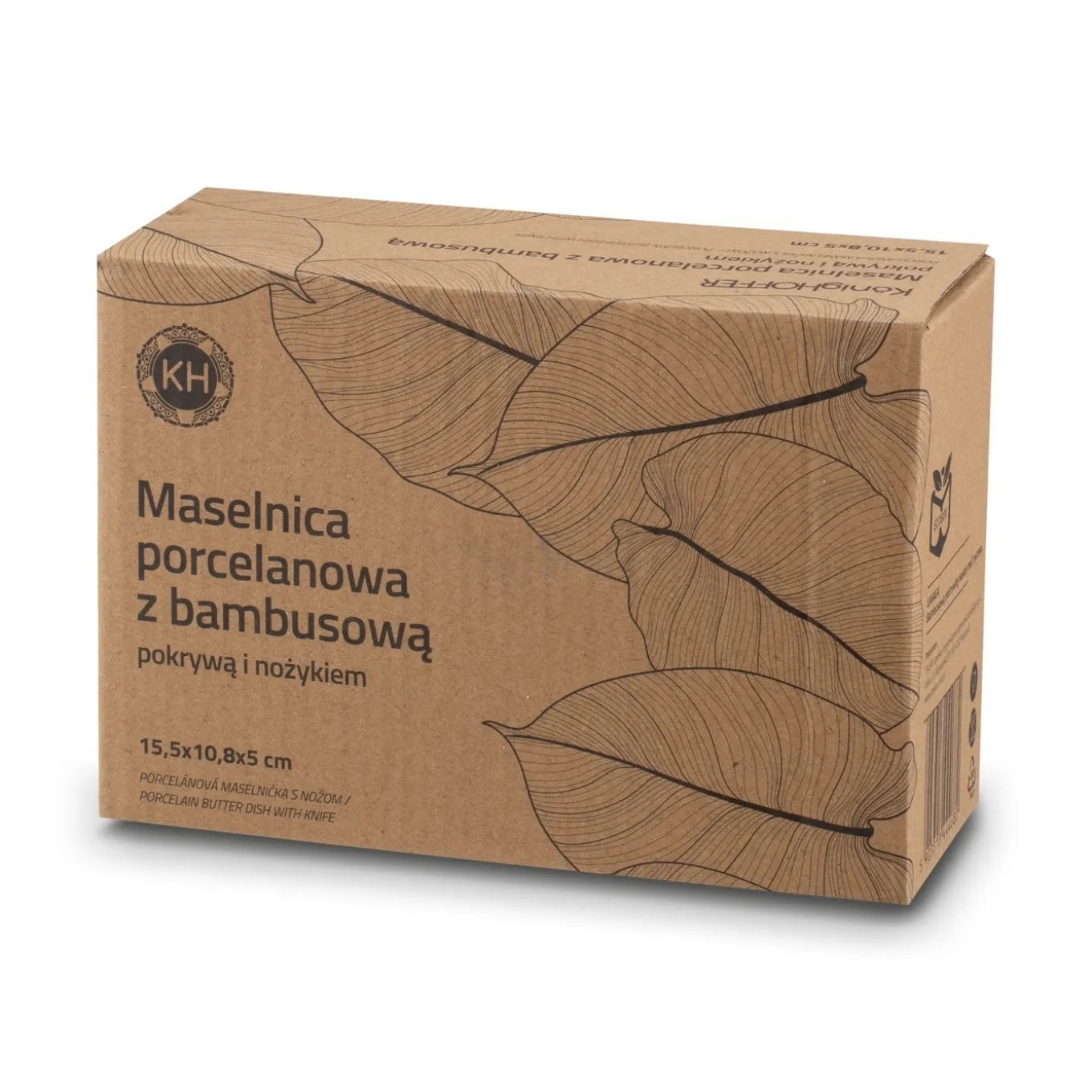 Maselniczka porcelanowa NBC z pokrywką i nożykiem Konighoffer 15,8 x 11 x 6 cm czarna