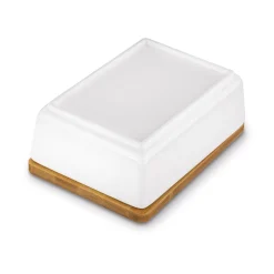 Maselniczka porcelanowa NBC z pokrywką i nożykiem Konighoffer 15,8 x 11 x 6 cm biała