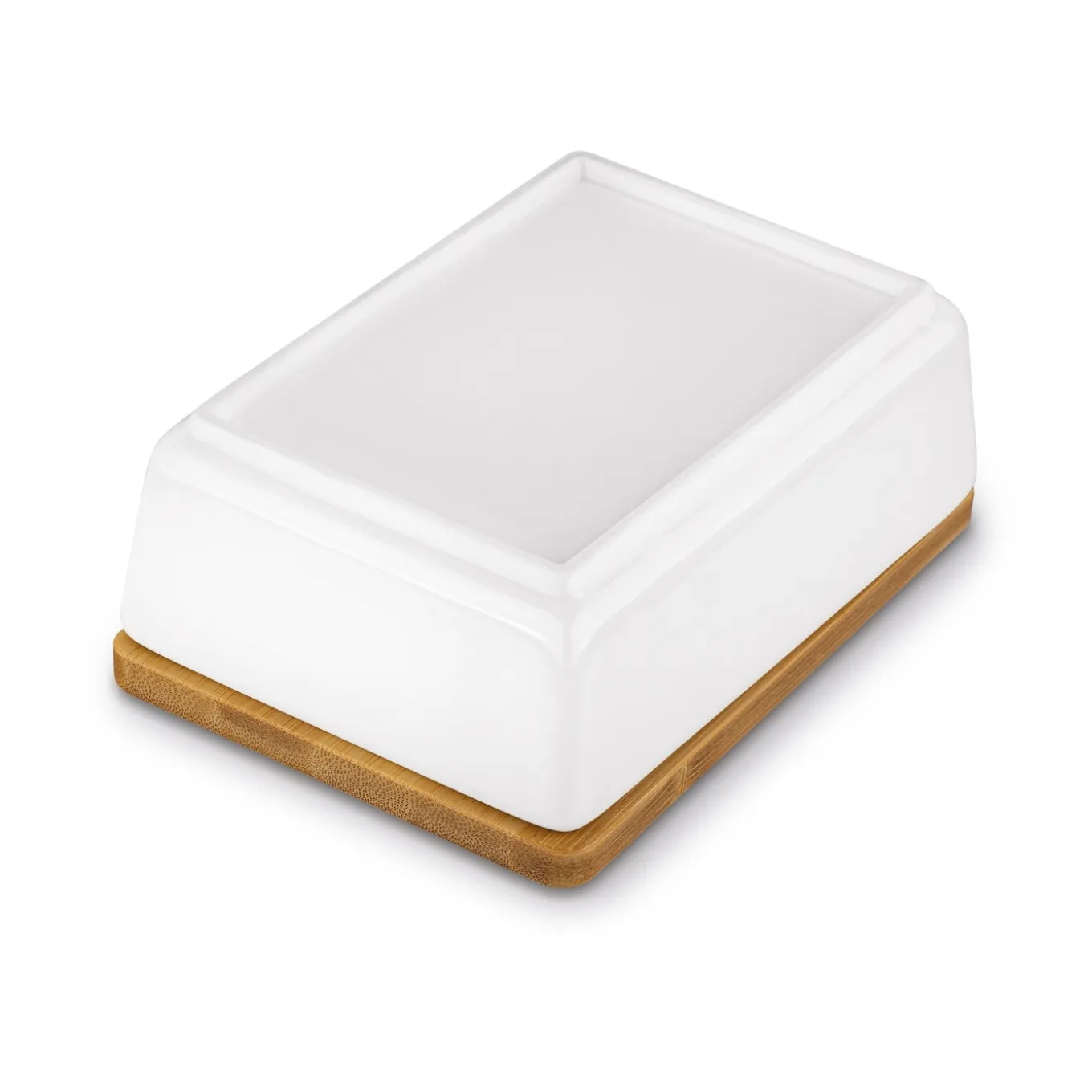 Maselniczka porcelanowa NBC z pokrywką i nożykiem Konighoffer 15,8 x 11 x 6 cm biała