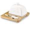 Maselniczka porcelanowa z nożykiem Konighoffer Ceramic 18 x 17 x 11 cm biała