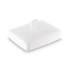 Maselniczka porcelanowa z pokrywką Tadar Ceramic 16,5 x 12 cm biała