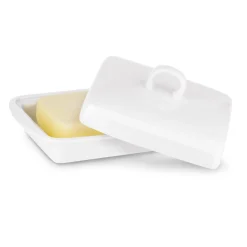 Maselniczka porcelanowa z pokrywką Tadar Ceramic 16,5 x 12 cm biała