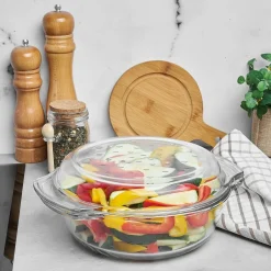 Naczynie żaroodporne okrągłe z pokrywą Termisil Grill&Drop 2,4 l