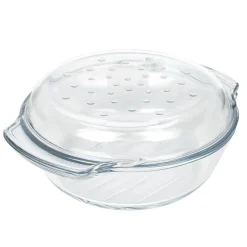 Naczynie żaroodporne okrągłe z pokrywą Termisil Grill&Drop 2,4 l