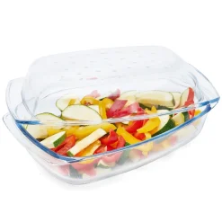 Naczynie żaroodporne prostokątne z pokrywą Termisil Grill&Drop 4,1 l