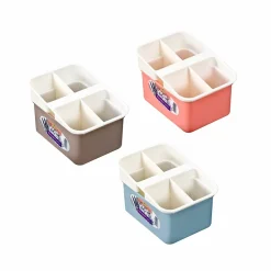 Ociekacz na sztućce 4-komorowy Great Plastic mix kolorów