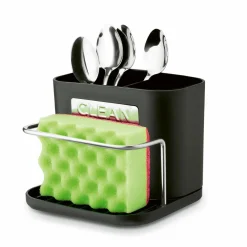 Ociekacz na sztućce z podstawką Tadar Clean 13,5 x 12 x 10,8 cm czarny