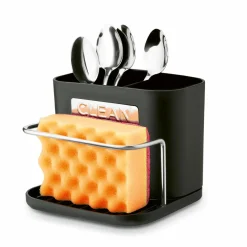 Ociekacz na sztućce z podstawką Tadar Clean 13,5 x 12 x 10,8 cm czarny