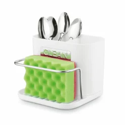 Ociekacz na sztućce z podstawką Tadar Clean 13,5 x 12 x 10,8 cm biały