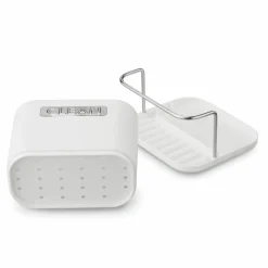 Ociekacz na sztućce z podstawką Tadar Clean 13,5 x 12 x 10,8 cm biały