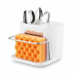 Ociekacz na sztućce z podstawką Tadar Clean 13,5 x 12 x 10,8 cm biały