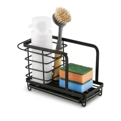 Organizer do zlewu druciany Tadar Trendy 23,5 x 13,5 x 15 cm czarny