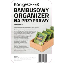 Organizer na przyprawy bambusowy Konighoffer 6 przegródek 15 x 35 x 7 cm