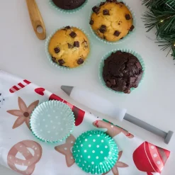 Papierowe papilotki do muffinek Tadar Zielone 60 sztuk mix wzorów