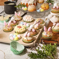 Papierowe papilotki do muffinek Tadar Zielone 60 sztuk mix wzorów