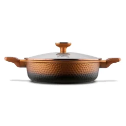 Patelnia głęboka na indukcję krótkie uchwyty Starke Pro Texture Copper 28 x 8 cm