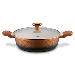 Patelnia głęboka na indukcję krótkie uchwyty Starke Pro Texture Copper 28 x 8 cm