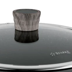 Patelnia głęboka na indukcję marmurowa z pokrywką Starke Pro Embossed 28 x 7,5 cm