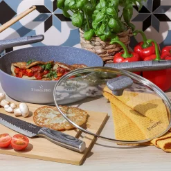 Patelnia głęboka na indukcję non stick z pokrywką Starke Pro Double 28 cm
