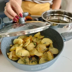 Patelnia głęboka na indukcję non stick z pokrywką Starke Pro Double 24 cm