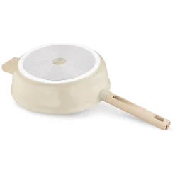 Patelnia głęboka na indukcję z pokrywką Starke Pro Starlet Beige 28 x 8 cm