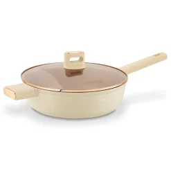 Patelnia głęboka na indukcję z pokrywką Starke Pro Starlet Beige 28 x 8 cm