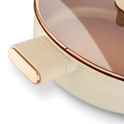 Patelnia głęboka na indukcję z pokrywką Starke Pro Starlet Beige 28 x 8 cm