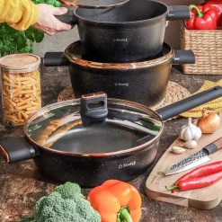 Patelnia głęboka na indukcję z pokrywką Starke Pro Starlet Black 28 x 8 cm