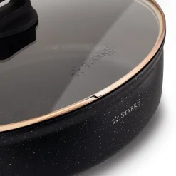 Patelnia głęboka na indukcję z pokrywką Starke Pro Starlet Black 28 x 8 cm
