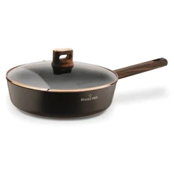 Patelnia głęboka na indukcję z pokrywką Starke Pro Starlet Brown 28 x 8 cm