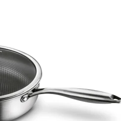Patelnia głęboka nierdzewna Starke Pro Linesta Steel 28 x 8 cm z pokrywką
