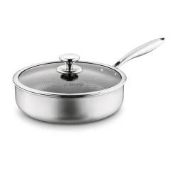Patelnia głęboka nierdzewna Starke Pro Linesta Steel 28 x 8 cm z pokrywką