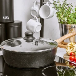 Patelnia granitowa głęboka KonigHOFFER Pescado z pokrywką 28 cm