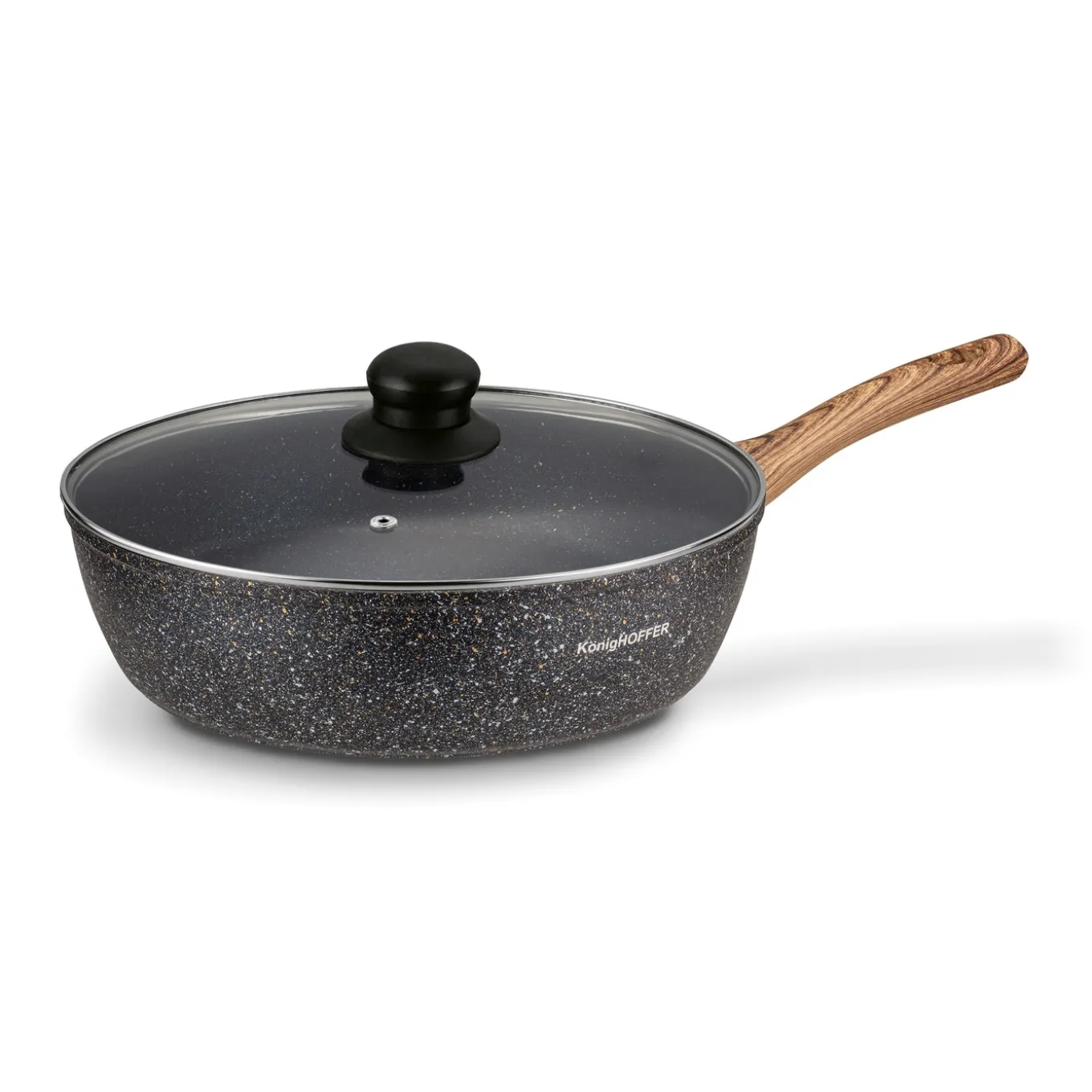Patelnia granitowa głęboka KonigHOFFER Pescado z pokrywką 28 cm