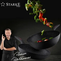 Patelnia granitowa głęboka na indukcję Starke Pro Piccante 24 cm