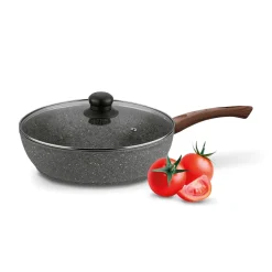 Patelnia granitowa głęboka z pokrywką Konighoffer Venga 28 x 7 cm indukcja