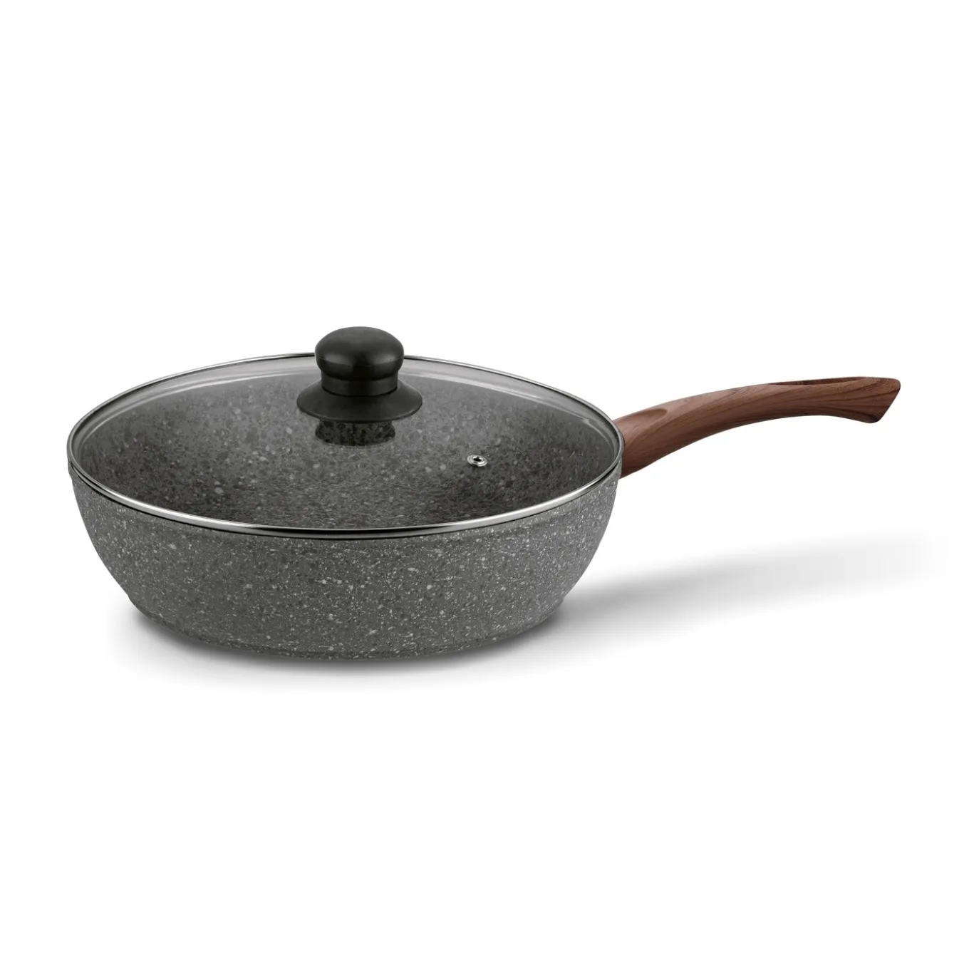 Patelnia granitowa głęboka z pokrywką Konighoffer Venga 28 x 7 cm indukcja