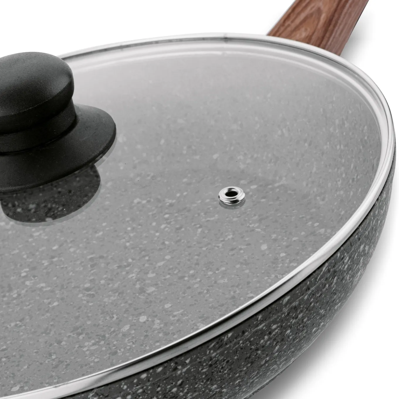 Patelnia granitowa ze szklaną pokrywką Konighoffer Venga 30 cm