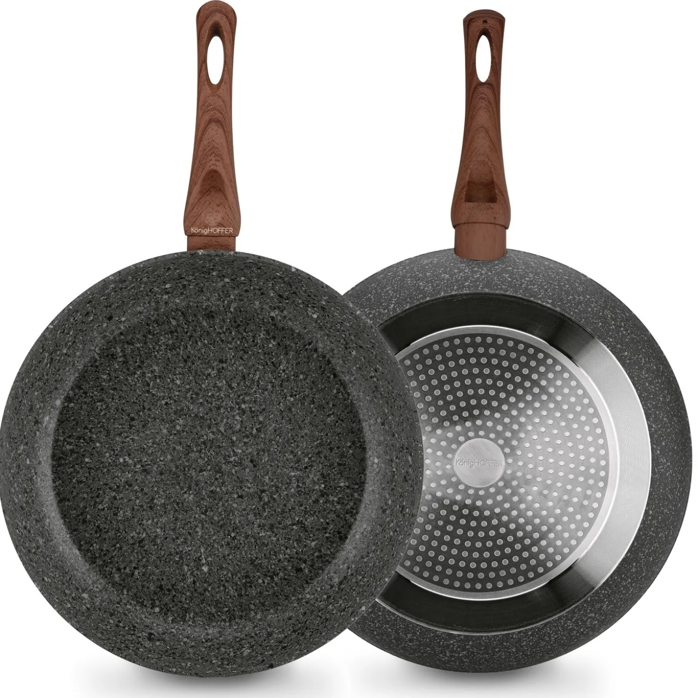Patelnia granitowa ze szklaną pokrywką Konighoffer Venga 30 cm