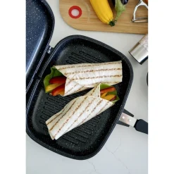 Patelnia grillowa dwustronna marmurowa Konighoffer Doppio Marble 32 x 24 cm