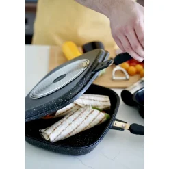 Patelnia grillowa dwustronna marmurowa Konighoffer Doppio Marble 32 x 24 cm