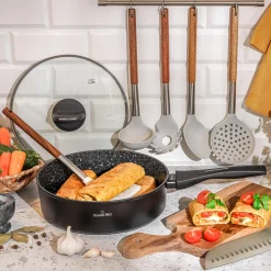 Patelnia indukcyjna głęboka non-stick z pokrywką Starke Pro Sesar 24 cm