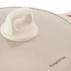 Patelnia indukcyjna głęboka z pokrywką Konighoffer Creamy Marble 28 x 8,5 cm
