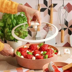 Patelnia indukcyjna krótkie uchwyty z pokrywką Starke Pro Coretto 28 cm