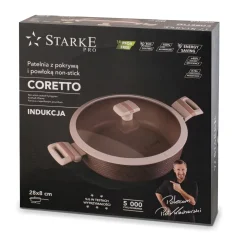Patelnia indukcyjna krótkie uchwyty z pokrywką Starke Pro Coretto 28 cm