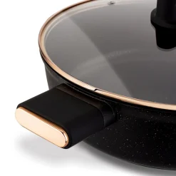 Patelnia krótkie uchwyty z pokrywką Starke Pro Starlet Black 28x8 cm