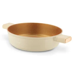 Patelnia krótkie uchwyty z pokrywką Starke Pro Starlet Beige 28x8 cm