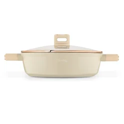 Patelnia krótkie uchwyty z pokrywką Starke Pro Starlet Beige 28x8 cm